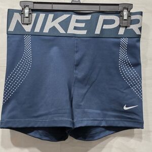 Nike Pro Navy Compression Shorts with White Swoosh